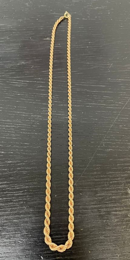 Rose gold graduating ropetwist chain necklace | MasterArt